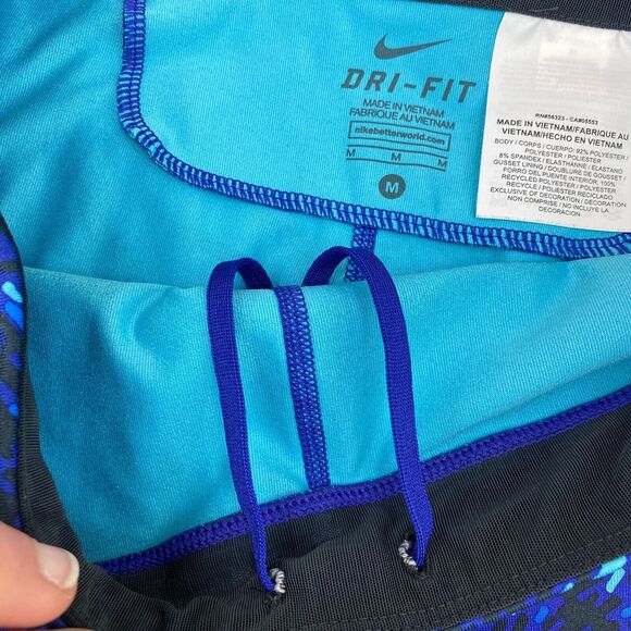 Nike Women's Dri-Fit Pronto Essential Leggings MD Blue Inside Drawstring - Picture 5 of 7